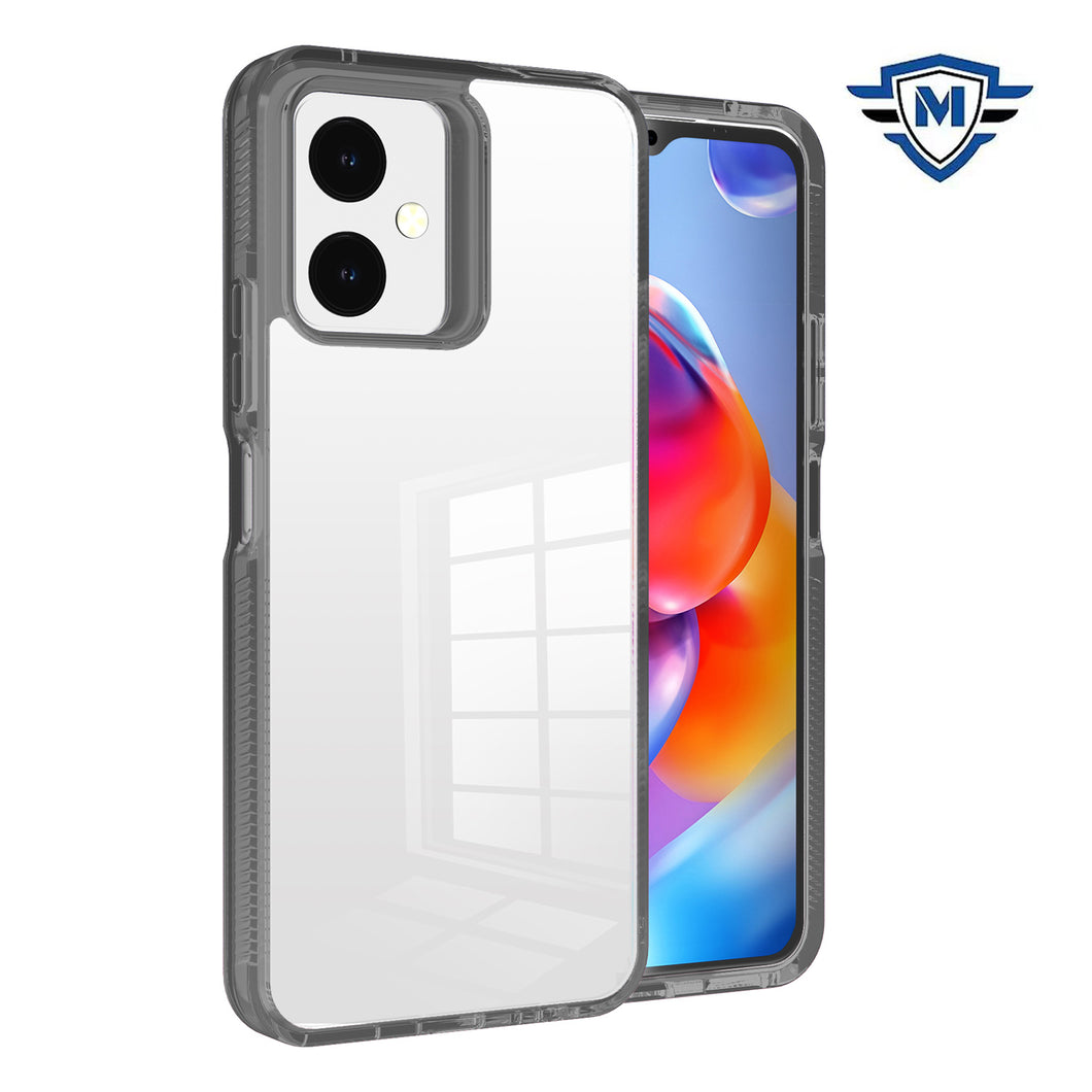 For Boost Celero 5G SC 2024 Case Textured Grip Sides Clear Back + Tempered Glass