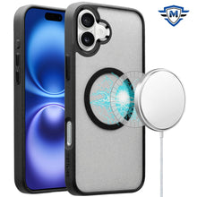 For iPhone 16 Plus 6.7in Case Magnetic Circle w/ Colored Trim + Tempered Glass