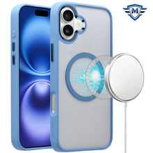 For iPhone 16 Plus 6.7in Case Magnetic Circle w/ Colored Trim + Tempered Glass