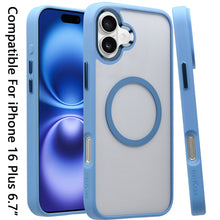 For iPhone 16 Plus 6.7in Case Magnetic Circle w/ Colored Trim + Tempered Glass