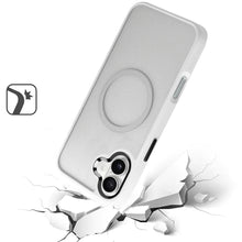 For iPhone 16 Plus 6.7in Case Magnetic Circle w/ Colored Trim + Tempered Glass