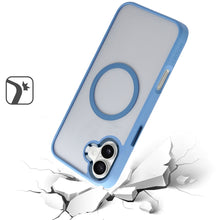 For iPhone 16 6.1inch Case Magnetic Circle Hybrid Colored Trim + Tempered Glass