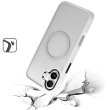 For iPhone 16 6.1inch Case Magnetic Circle Hybrid Colored Trim + Tempered Glass
