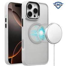 For iPhone 16 Pro 6.3in Case Magnetic Circle Hybrid Colored Trim +Tempered Glass