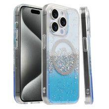 For iPhone 15 PRO Case Fused Glitter Flakes Magnetic Charging + 2 Tempered Glass