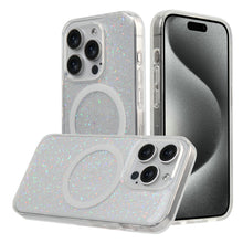 For iPhone 15 PRO Case Holographic Shimmer Magnetic Charging + 2 Tempered Glass