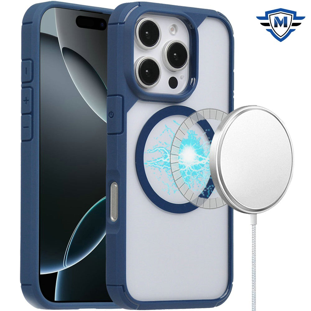 For iPhone 16 Pro 6.3in Case Magnetic Circle Premium Protection + Tempered Glass