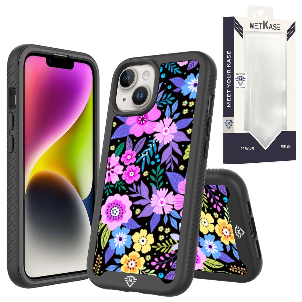 For iPhone 15 PRO Case No Fade Print Design Shockproof Cover + 2 Tempered Glass