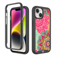 For iPhone 12/12 Pro Case No Fade Print Design Shockproof Cover + Tempered Glass