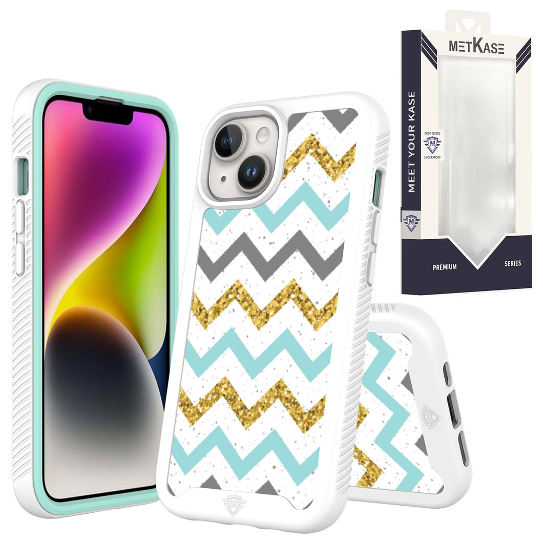 For iPhone 12/12 Pro Case No Fade Print Design Shockproof Cover + Tempered Glass