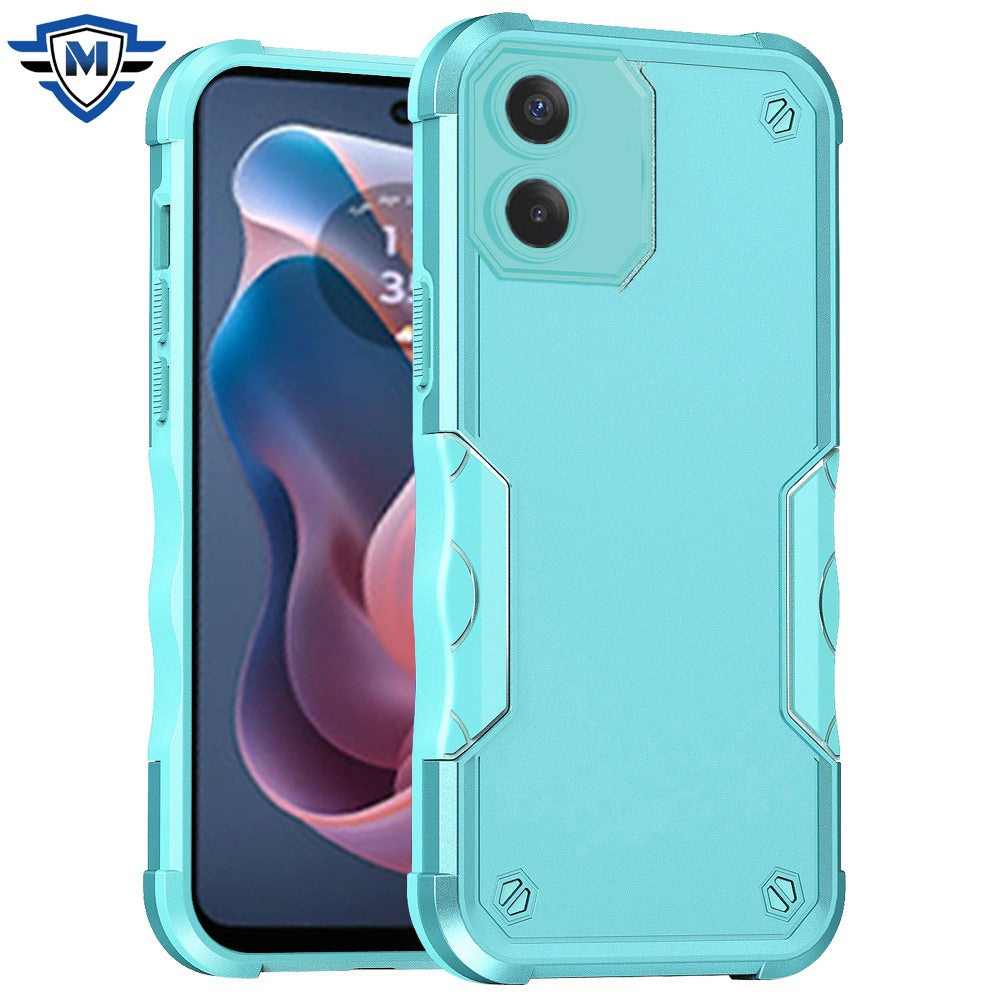 For Moto G Play 2024 Case Ergonomic Grip Rugged Phone Cover + Tempered Glass