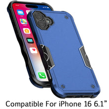 For iPhone 16 6.1inch Case Ergonomic Grip Design Shockproof + Tempered Glass