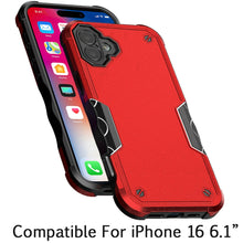 For iPhone 16 6.1inch Case Ergonomic Grip Design Shockproof + Tempered Glass