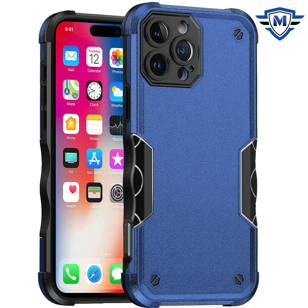 For iPhone 16 Pro 6.3in Case Ergonomic Grip Design Shockproof + Tempered Glass