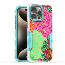 For iPhone 15 PLUS Case Ergonomic Grip Print Design Shockproof +2 Tempered Glass
