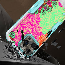 For iPhone 15 PLUS Case Ergonomic Grip Print Design Shockproof +2 Tempered Glass