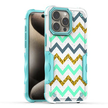 For iPhone 15 Case Ergonomic Grip Print Design Shockproof + 2 Tempered Glass