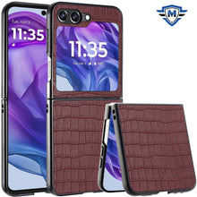 For Motorola Razr 2025/2024 Case Premium Vegan Leather Croc Design Cover