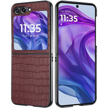 For Motorola Razr 2025/2024 Case Premium Vegan Leather Croc Design Cover