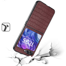 For Motorola Razr 2025/2024 Case Premium Vegan Leather Croc Design Cover