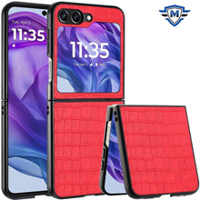 For Motorola Razr 2025/2024 Case Premium Vegan Leather Croc Design Cover