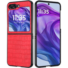 For Motorola Razr 2025/2024 Case Premium Vegan Leather Croc Design Cover
