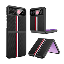 For Motorola Razr 2023(NonPlus) Case Fabric Flip Phone Premium PU Leather Cover