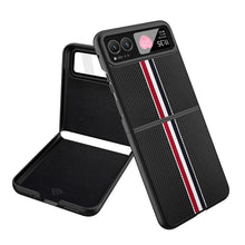 For Motorola Razr 2023(NonPlus) Case Fabric Flip Phone Premium PU Leather Cover