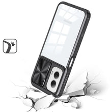 For Moto G 5G (2024) Case Rear Lens Sliding Cover Rugged Hybrid + Tempered Glass