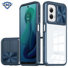 For Moto G 5G (2024) Case Rear Lens Sliding Cover Rugged Hybrid + Tempered Glass