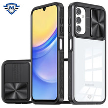 For Samsung A15 5G Case Rear Lens Sliding Cover Rugged Hybrid + Tempered Glass