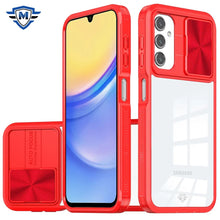 For Samsung A15 5G Case Rear Lens Sliding Cover Rugged Hybrid + Tempered Glass