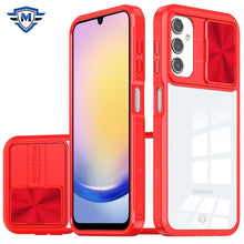 For Samsung A25 5G Case Rear Lens Sliding Cover Rugged Hybrid + Tempered Glass