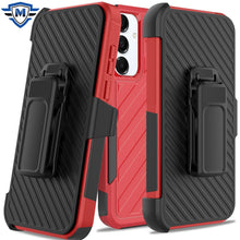 For Samsung A26 5G Case Heavy-Duty Lined Holster Phone Cover + Tempered Glass