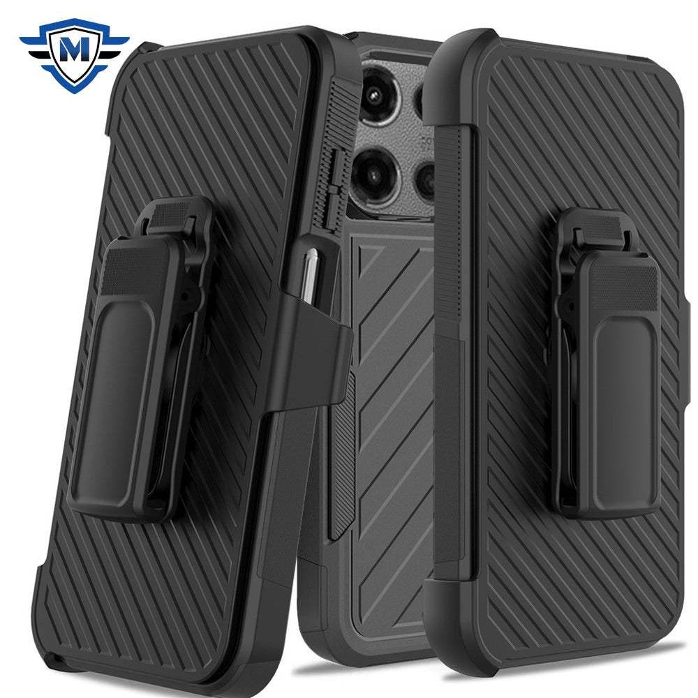 For Motorola Edge 2025 Case Premium Heavy-Duty Lined Holster Cover Combo