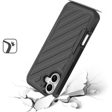 For iPhone 16 6.1inch Case Heavy-Duty Lined Cover with Holster + Tempered Glass