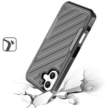 For iPhone 16 6.1inch Case Heavy-Duty Lined Cover with Holster + Tempered Glass