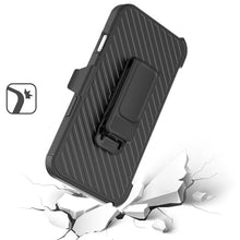 For iPhone 16 Pro 6.3in Case Heavy-Duty Lined Cover with Holster +Tempered Glass