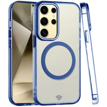 For Samsung Galaxy S24+ Plus Case Trans-Clear Metal Buttons Magnetic Charging