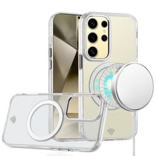 For Samsung Galaxy S24+ Plus Case Trans-Clear Metal Buttons Magnetic Charging