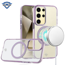 For Samsung Galaxy S24+ Plus Case Trans-Clear Metal Buttons Magnetic Charging