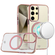 For Samsung Galaxy S24+ Plus Case Trans-Clear Metal Buttons Magnetic Charging