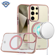 For Samsung Galaxy S24+ Plus Case Trans-Clear Metal Buttons Magnetic Charging