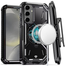 For Samsung Galaxy S24 Case Holster Combo Heavy-Duty Metal Ring Stand Cover