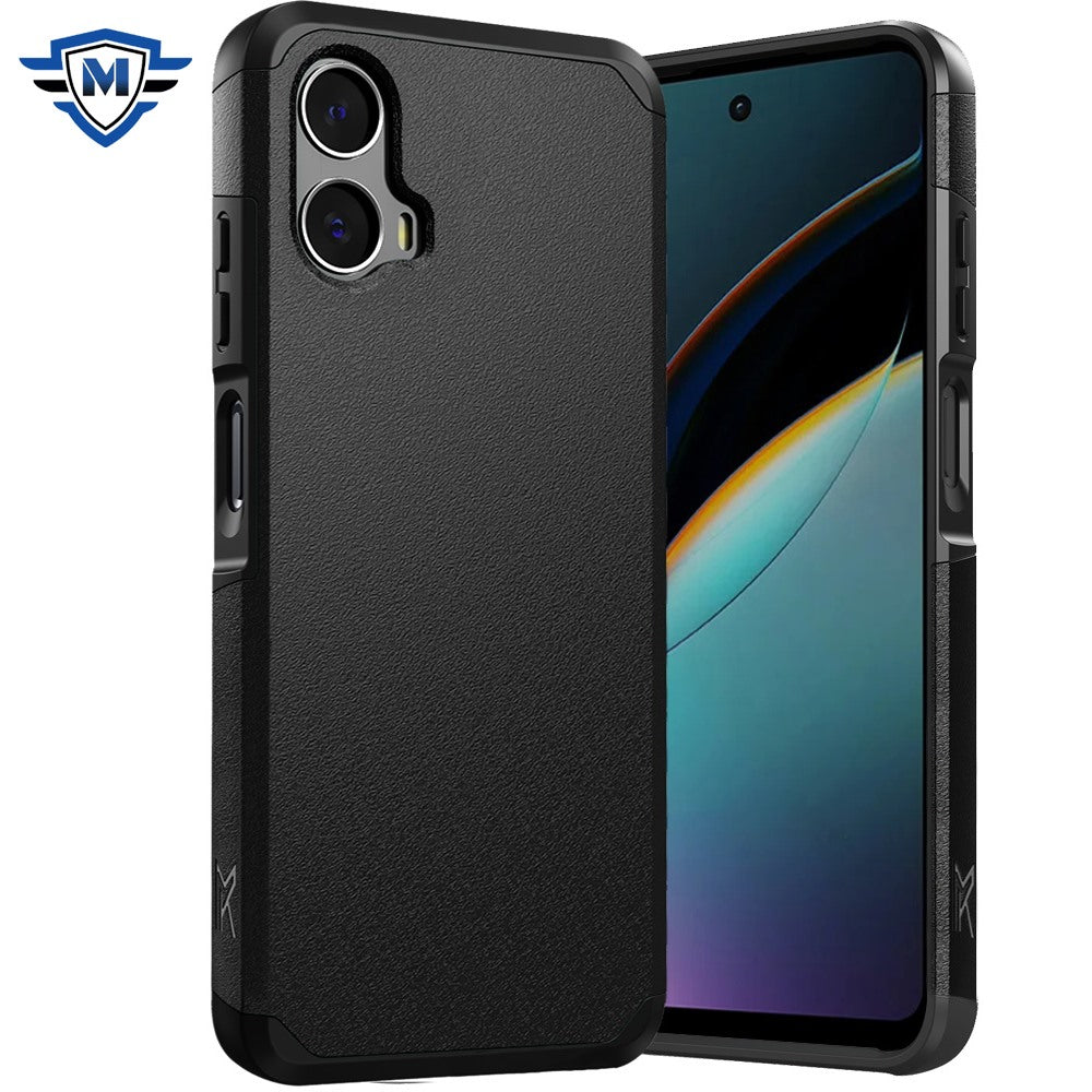 For Moto G 5G (2024) Case Dual Layer Shockproof Phone Cover + Tempered Glass