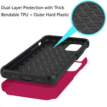 For iPhone 13/14 Case Premium Dual Layer Shockproof Phone Cover + Tempered Glass