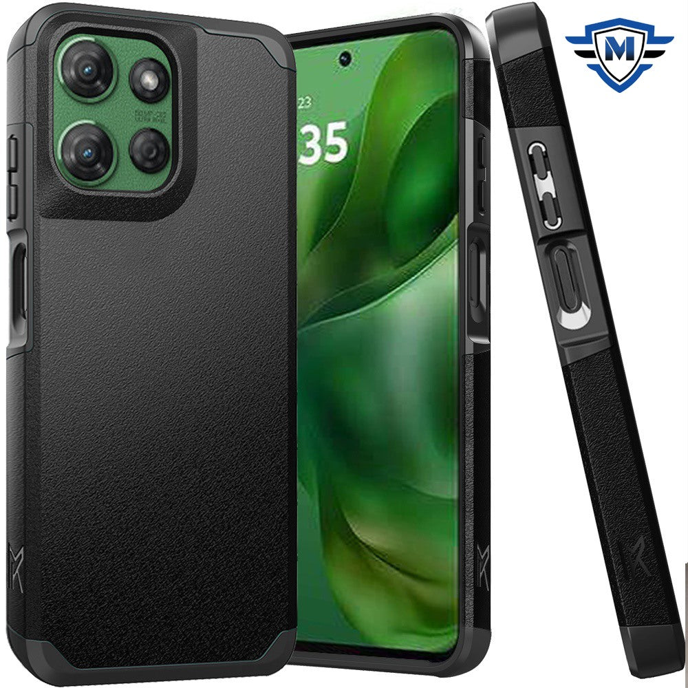 For Moto G Power 2025 Case Dual Layer Shockproof Phone Cover + Tempered Glass