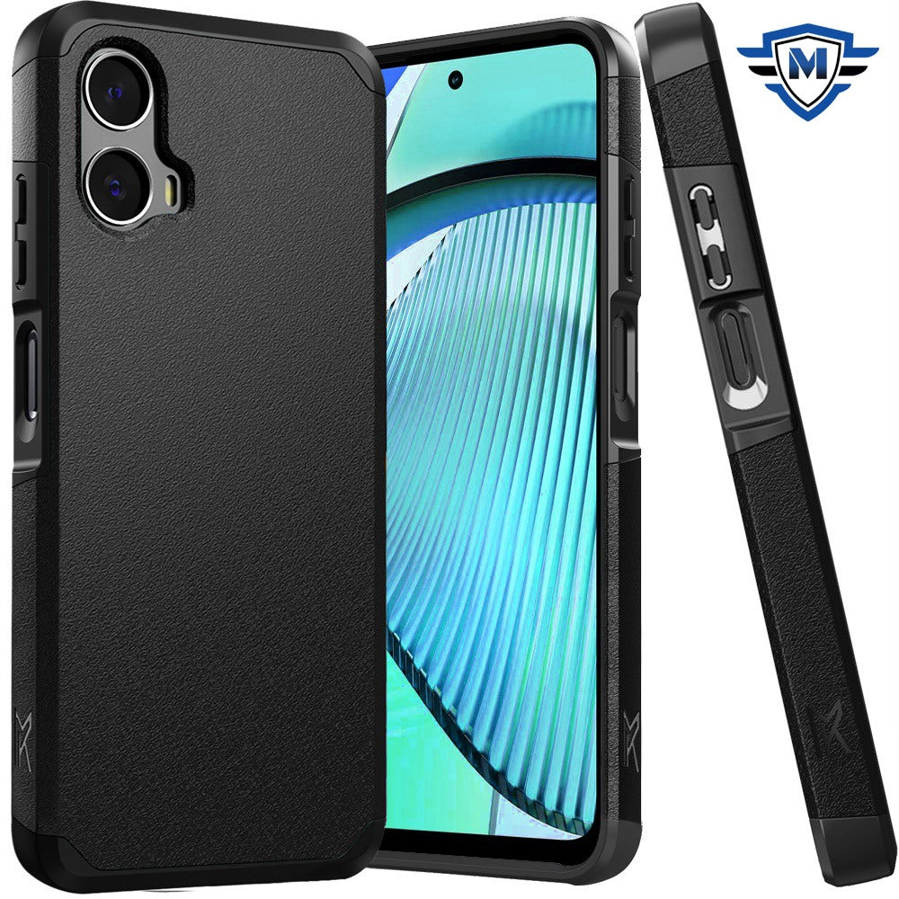 For Moto G Power 5G 2024 Case Dual Layer Shockproof Phone Cover + Tempered Glass