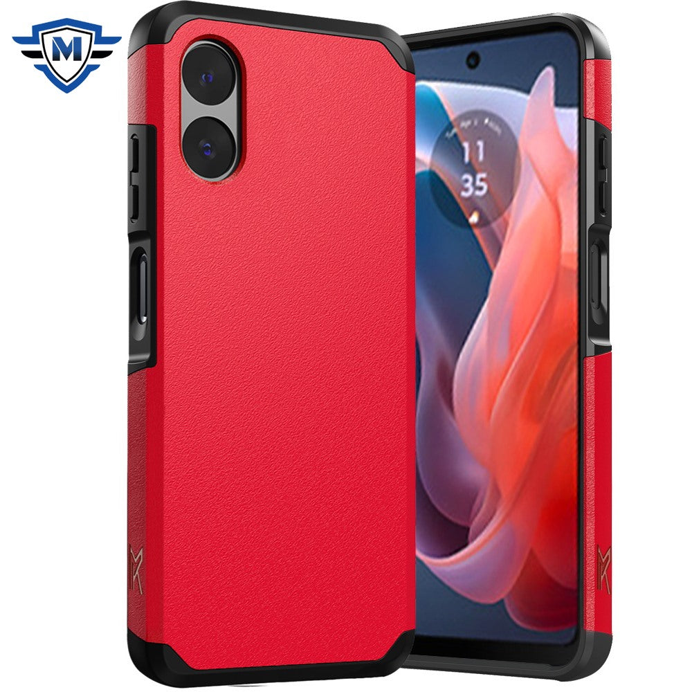 For Moto G Play 2024 Case Dual Layer Shockproof Phone Cover + Tempered Glass