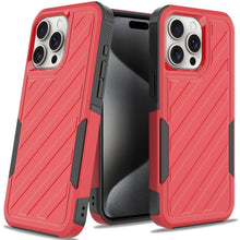 For iPhone 15 Pro Max Case Shockproof Dual Layer Lined Cover + 2 Tempered Glass